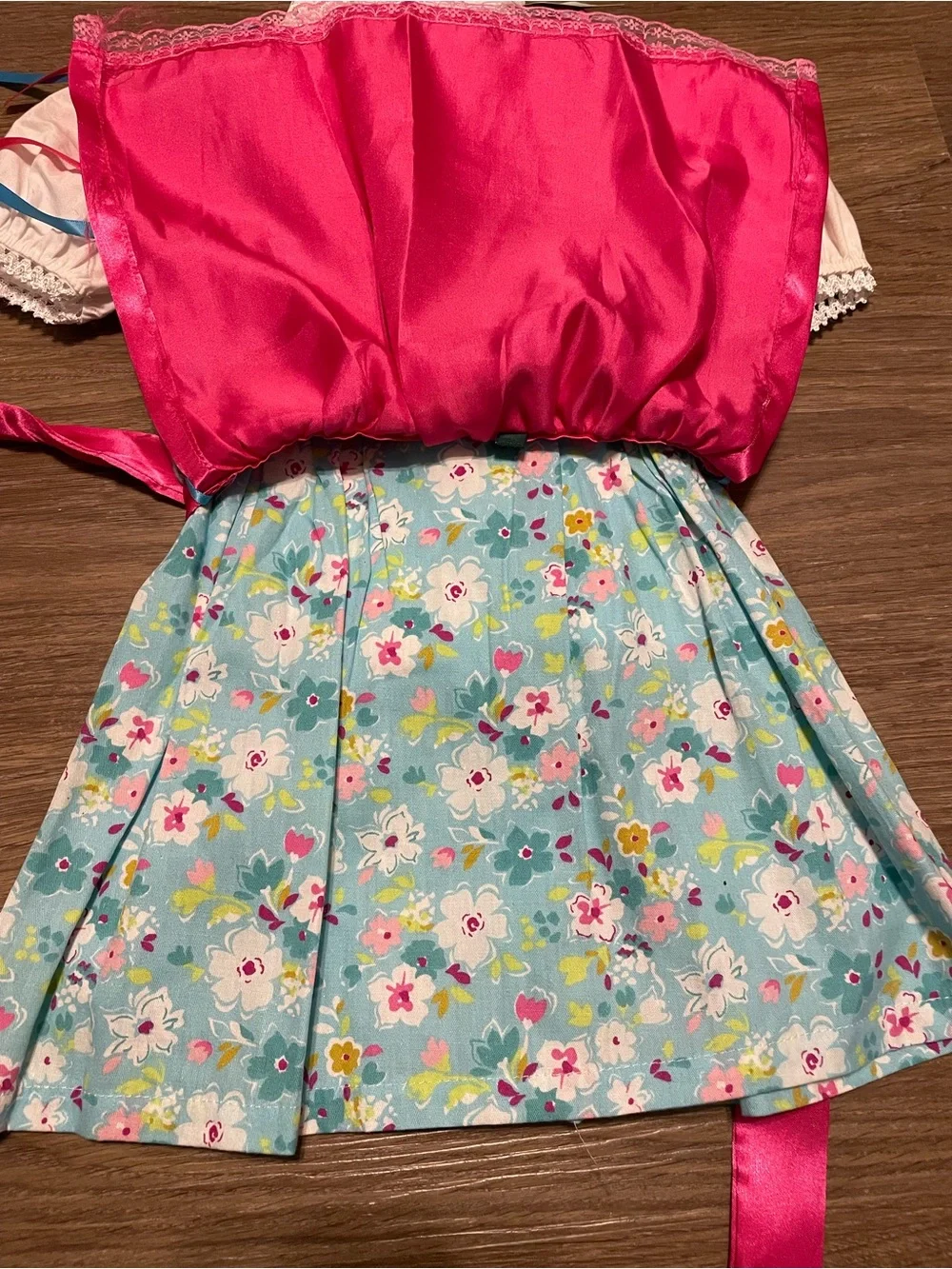 NWT Girls Authentic Pink and Blue Dirndl Costume - Austrian Octoberfest